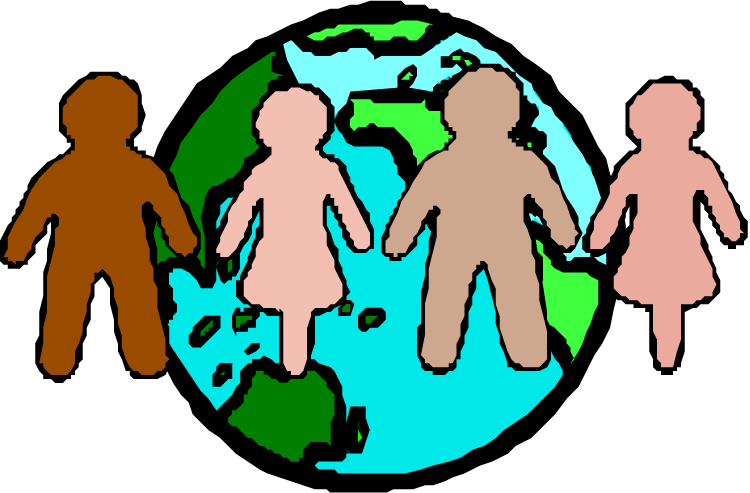 Obrazek PNG przedstawiający ludzi trzymajacych się za ręce a w tle jest kula ziemska. Z okazji Światowy Dzien Ziemi obchodzony 11 lipca