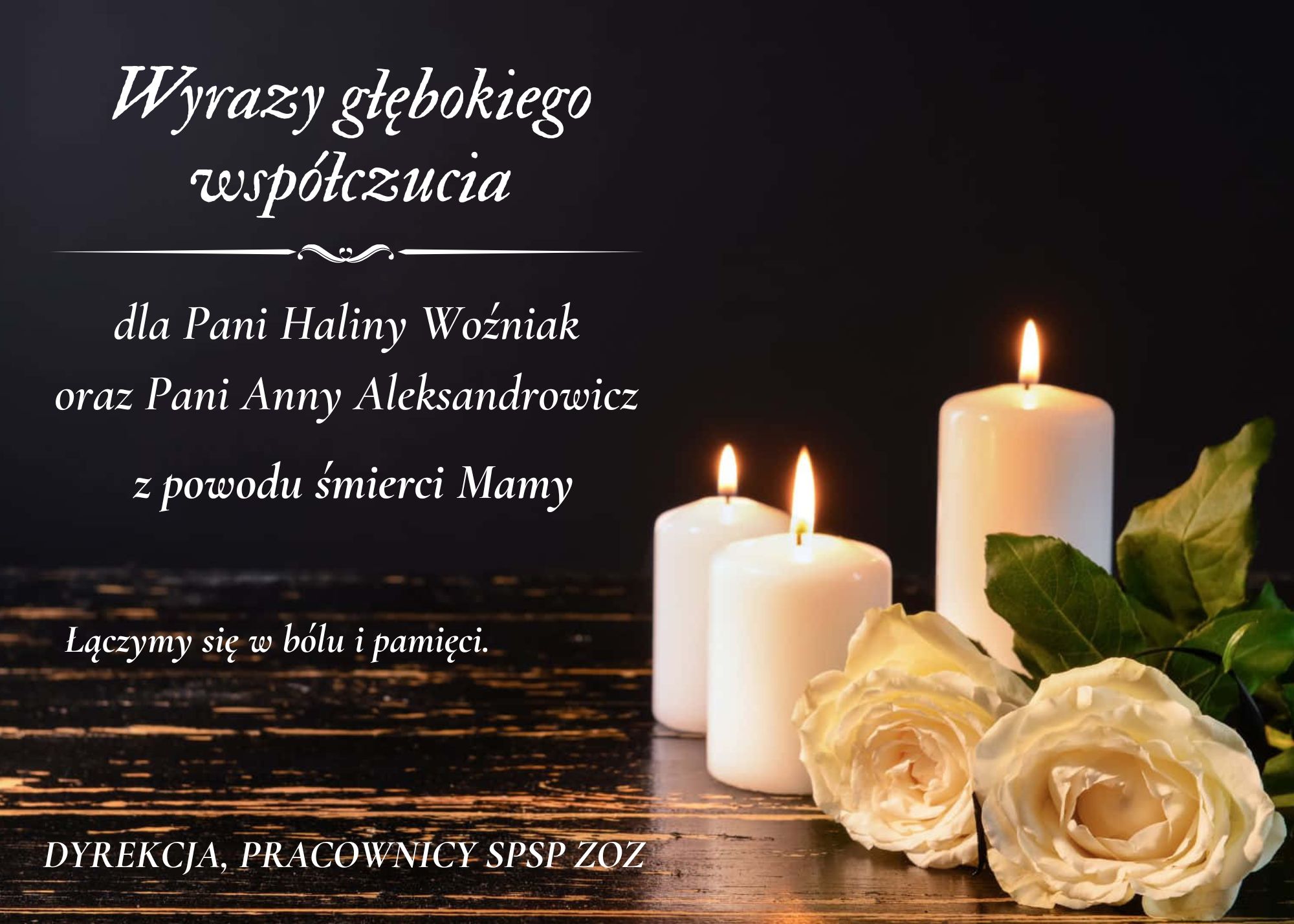 świece na czarnym tle grafika kondolencyjna